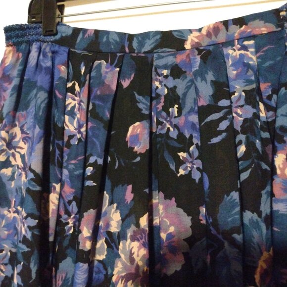 Vintage Liberty Wool Floral Skirt L/XL Cottagecore Dark Academia Made in England - Picture 2 of 8